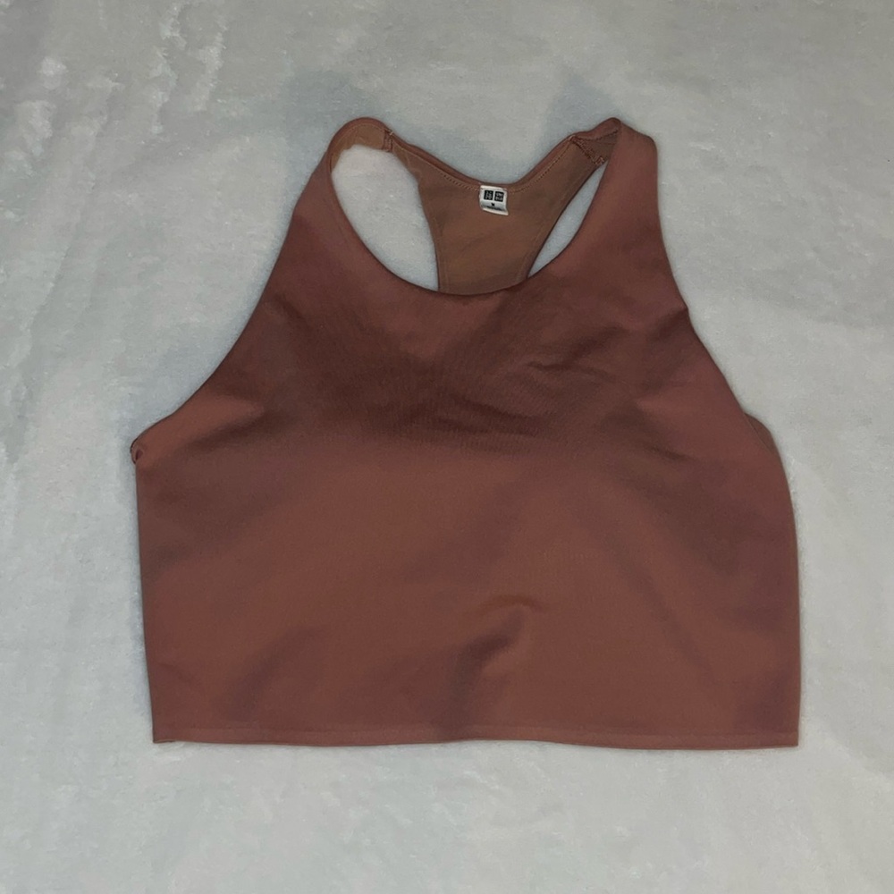 Uniqlo Sports Crop Tank with Padded Bra (Mauve) - Size M (perfect condition)